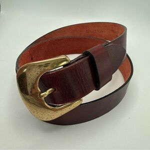 Dooney & Bourke Leather Belt with Brass Buckle 32